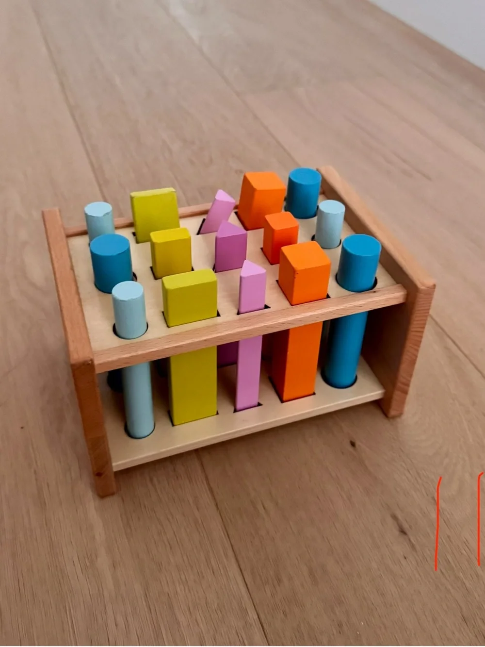 Wooden Peg Shape Sorter - Multi-Color Kids Toy